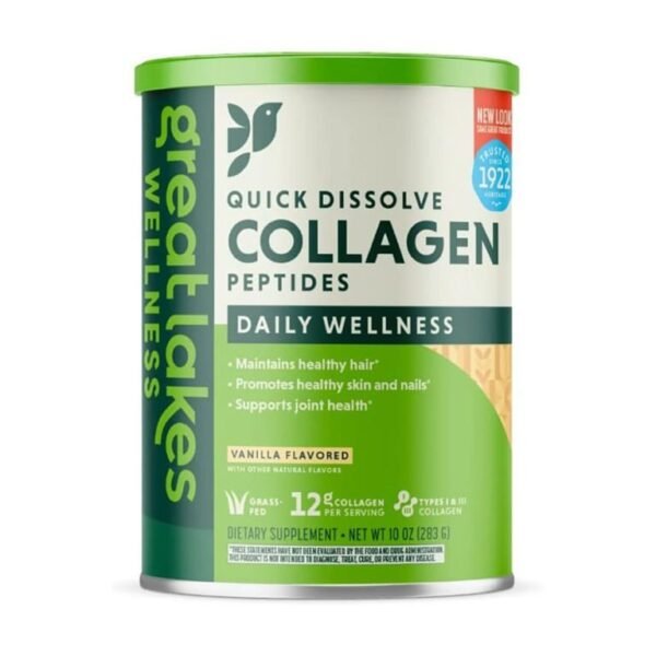 Glw Vanilla Daily Wellness Quick Dissolve Collagen Peptides 283G